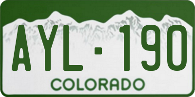 CO license plate AYL190