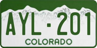 CO license plate AYL201