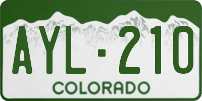 CO license plate AYL210