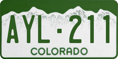 CO license plate AYL211