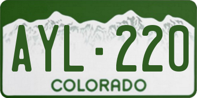 CO license plate AYL220