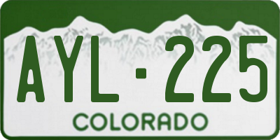 CO license plate AYL225