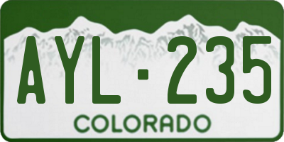 CO license plate AYL235