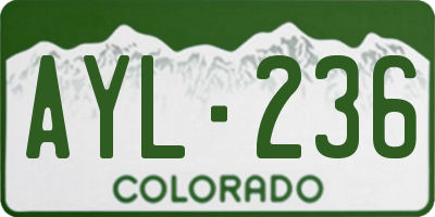 CO license plate AYL236