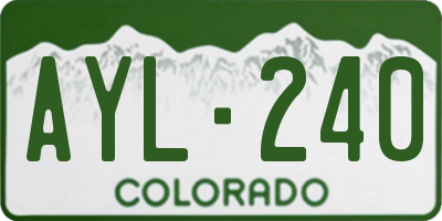 CO license plate AYL240