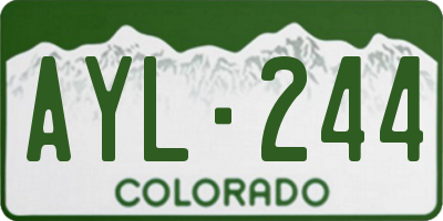 CO license plate AYL244