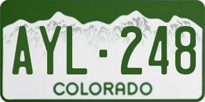 CO license plate AYL248