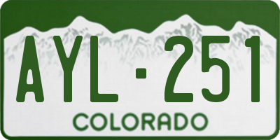 CO license plate AYL251