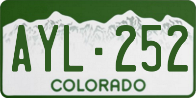 CO license plate AYL252