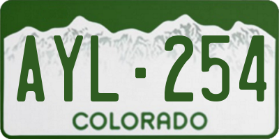 CO license plate AYL254