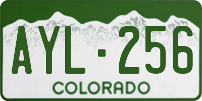 CO license plate AYL256