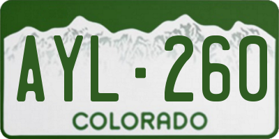 CO license plate AYL260