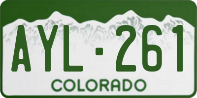 CO license plate AYL261