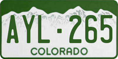 CO license plate AYL265