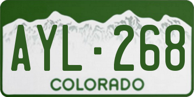 CO license plate AYL268