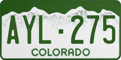 CO license plate AYL275