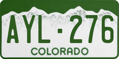 CO license plate AYL276