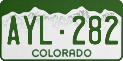 CO license plate AYL282