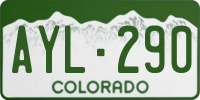 CO license plate AYL290
