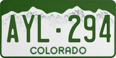 CO license plate AYL294