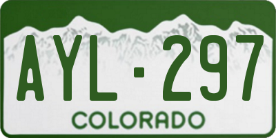 CO license plate AYL297