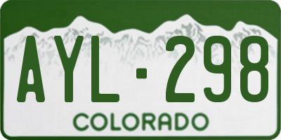 CO license plate AYL298