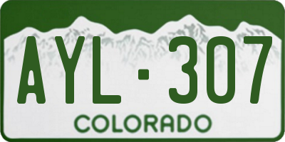 CO license plate AYL307