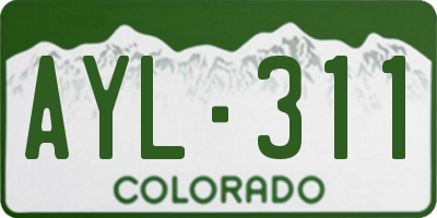 CO license plate AYL311