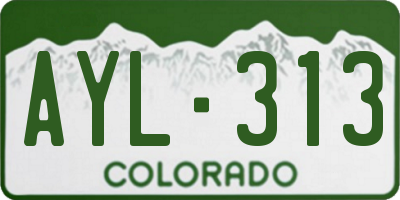 CO license plate AYL313