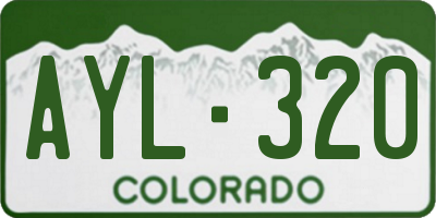 CO license plate AYL320