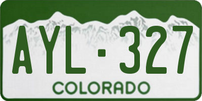 CO license plate AYL327