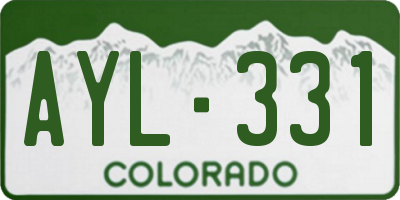 CO license plate AYL331