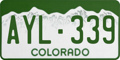 CO license plate AYL339