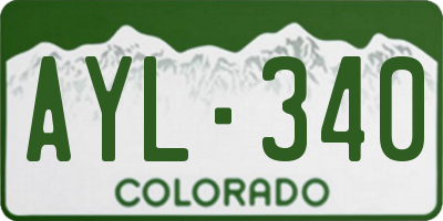 CO license plate AYL340