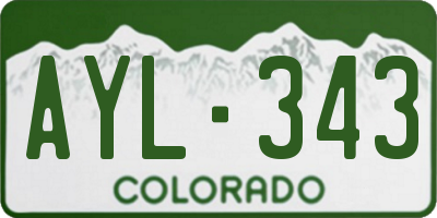 CO license plate AYL343