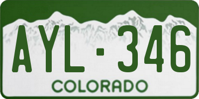 CO license plate AYL346