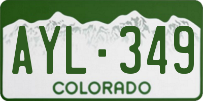 CO license plate AYL349