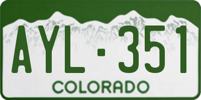 CO license plate AYL351