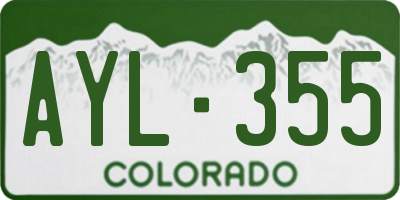 CO license plate AYL355