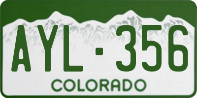 CO license plate AYL356