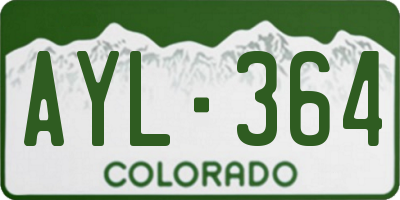 CO license plate AYL364