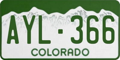 CO license plate AYL366