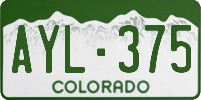 CO license plate AYL375