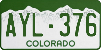 CO license plate AYL376