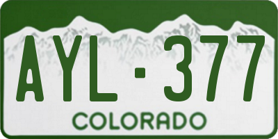 CO license plate AYL377