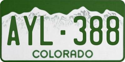 CO license plate AYL388