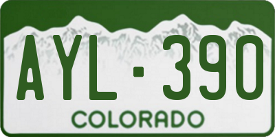 CO license plate AYL390