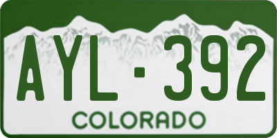 CO license plate AYL392