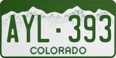 CO license plate AYL393