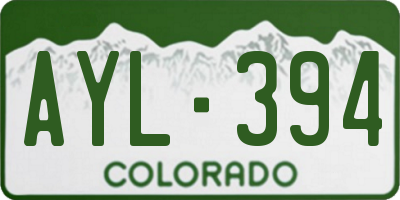 CO license plate AYL394